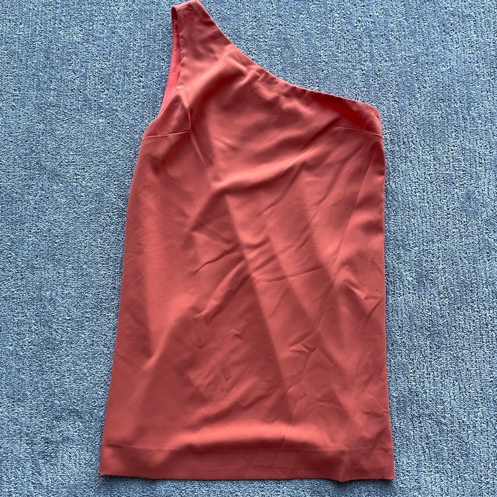 Alice + Olivia Asymmetric Coral Mini Dress